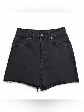 Black distressed ragged jeans denim High-Rise Women’s Shorts